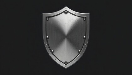 Metal Shield On Dark Background