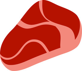 Abstract Red Meat Steak Icon, Minimalist Food Graphicfor Idul Adha Celebration