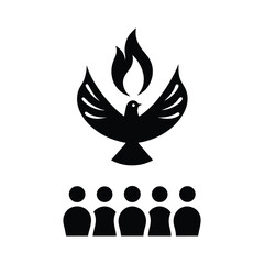 Dove Above Twelve Abstract Human Figures