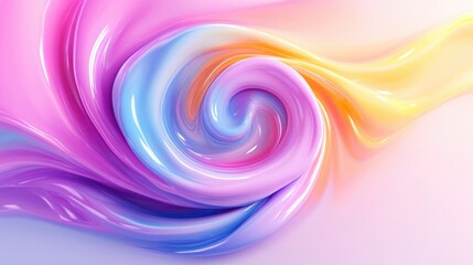 Fototapeta premium Abstract swirl of vibrant, pastel colors. Fluid, dynamic forms create a mesmerizing spiral