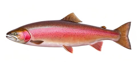 Obraz premium Colorful illustration of a rainbow trout showcasing its vibrant scales and distinct features.