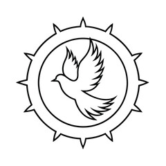 Dove in the Center Surrounded by a Circular Ring