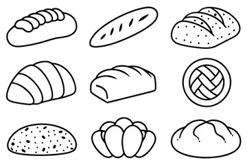Bread Line Art Ideal for Modern Bakery Branding