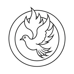 Dove in the Center Surrounded by a Circular Ring