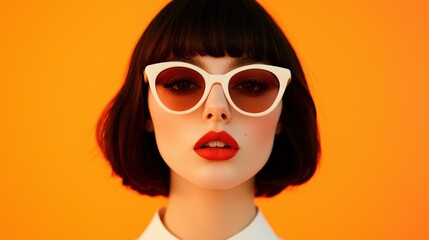 Fashion editorial concept. Captivating retro inspired editorial portrait of a stylish woman