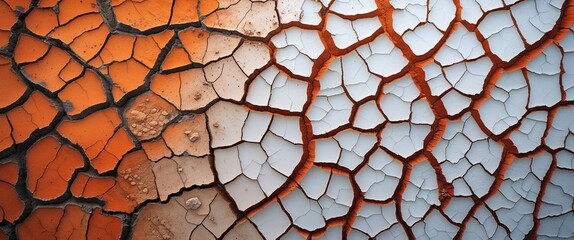 orange to white color gradient cracked earth surface background design backdrop