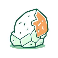 Minimalist illustration of a rough stone with shadow  