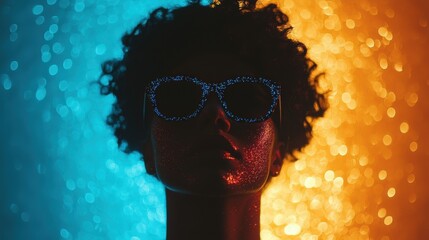 Fashion editorial concept. Retro disco inspired editorial with shimmering sequins