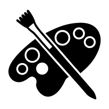 recommend clip art: Paint Brush And Palette Illustration Black And White Art Design