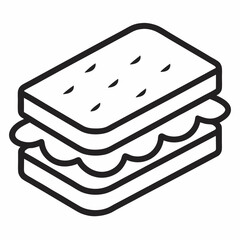 Sandwich outline icon on white background
