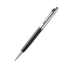 sleek black pen with shiny silver clip, perfect for writing and signing documents, exuding elegance and professionalism