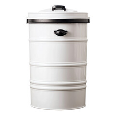 Vintage trash can storage minimalist home cutout background modern interior side view functional decor