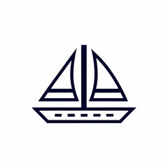 Minimalist Sailboat Vector Logo Design.
