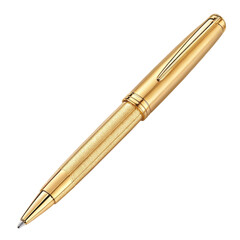Naklejka premium luxurious gold pen with textured barrel and sleek design, perfect for elegant writing and gifting