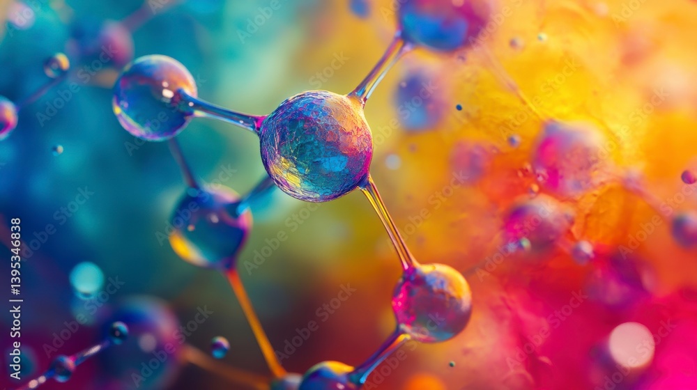 Poster abstract colorful molecular structure. (1)