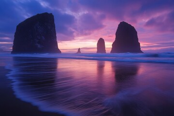 Ocean waves at sunset