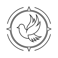 Dove in the Center Surrounded by a Circular Ring