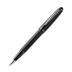 sleek black pen with textured grip and shiny accents, perfect for writing and signing documents with elegance and style
