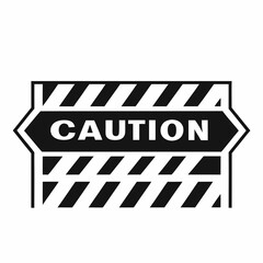 Caution Sign With Black And White Stripes Warning Illustration Isolated Vector