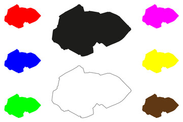 Hapur city (Republic of India, State of Uttar Pradesh) map vector illustration, scribble sketch Haripur map