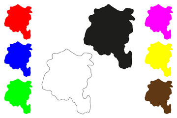 Hardoi city (Republic of India, State of Uttar Pradesh) map vector illustration, scribble sketch Hardoi map