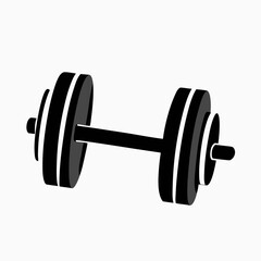 Simple Black Dumbbell Illustration For Fitness Training And Exercise Promotion