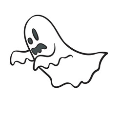 cartoon ghost vector illustration. Simple design. 