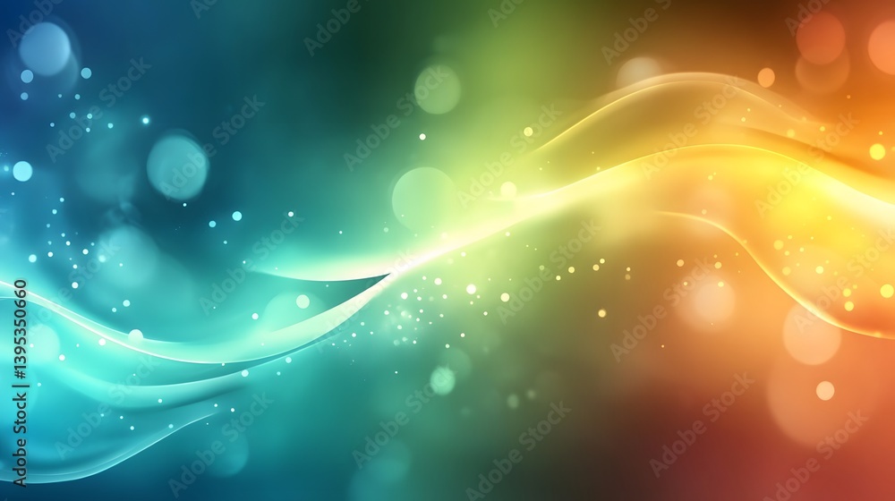 Wall mural a vibrant abstract design with flowing lines and shimmering lights.