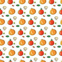 Seamless Pattern Featuring Mixed Vegetables