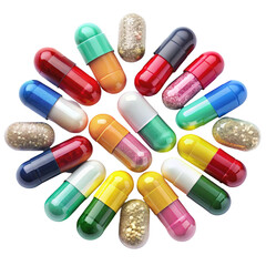 pills on white background