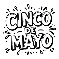 Fototapeta premium Cinco de Mayo Bold Typography Graphic