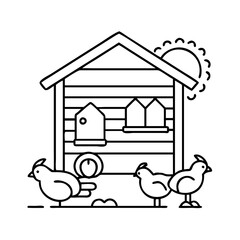 chicken coop icon, chicken coop vector illustration-simple illustration of chicken coop, perfect for chicken coop logos and icons