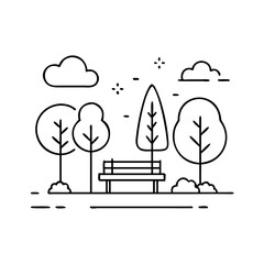 city park icon, city park vector illustration-simple illustration of city park, perfect for city park logos and icons