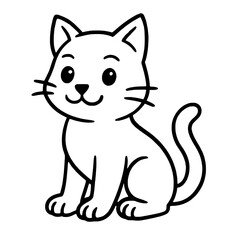 Obraz premium line art logo mascot illustration of a cat