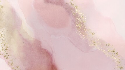 Fototapeta premium Abstract pink and gold glitter background resembling flowing paint mixing with gold dust, perfect for luxury, cosmetics or beauty products