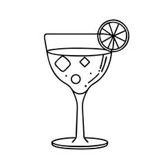cocktail glass icon, cocktail glass vector illustration-simple illustration of cocktail glass, perfect for cocktail glass logos and icons