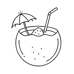 coconut drink icon, coconut drink vector illustration-simple illustration of coconut drink, perfect for coconut drink logos and icons