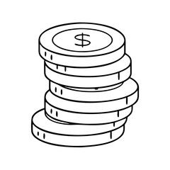 coin stack icon, coin stack vector illustration-simple illustration of coin stack, perfect for coin stack logos and icons