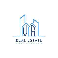 initial monogram logo for real estate With building and home shape creative design.
