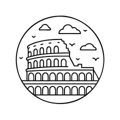 colosseum icon, colosseum vector illustration-simple illustration of colosseum, perfect for colosseum logos and icons