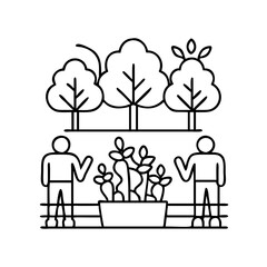 community garden icon, community garden vector illustration-simple illustration of community garden, perfect for community garden logos and icons