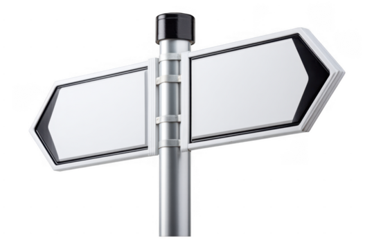 Blank Urban Crossroad Signage Graphic Design and Street Concept on Transparent Background