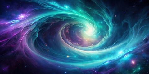 Fototapeta premium Cosmic Swirl A Celestial Nebula's Serpentine Dance Across the Expanse of Deep Space