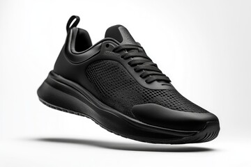 Modern black running shoe