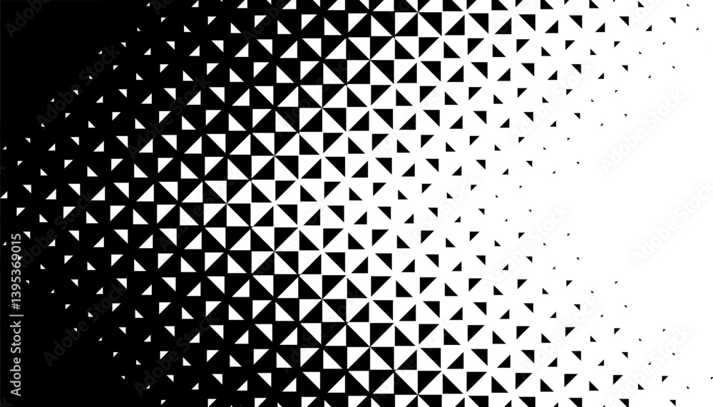 Poster black and white halftone pattern with transition effect. smooth motion of geometric pattern for spor