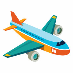 Airplane on the white background 