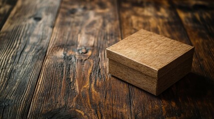 Fototapeta premium Wooden Gift Box on Rustic Table