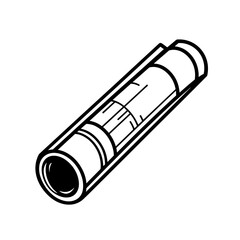 Blueprint tube holding rolled plans on a clean, minimalist background
