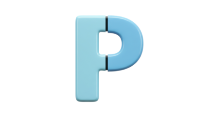 Isolated Blue Letter P