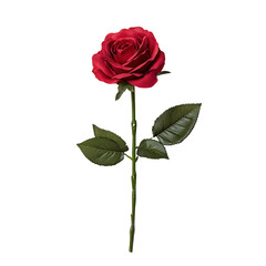 Fototapeta premium Elegant red rose cutout background for floral design photography art white captivating beauty